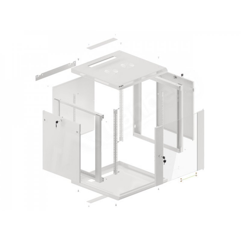 ARMARIO RACK LANBERG 12U 600X600X368 AUTO ENSAMBLADO 19" HASTA 60 KG GRIS