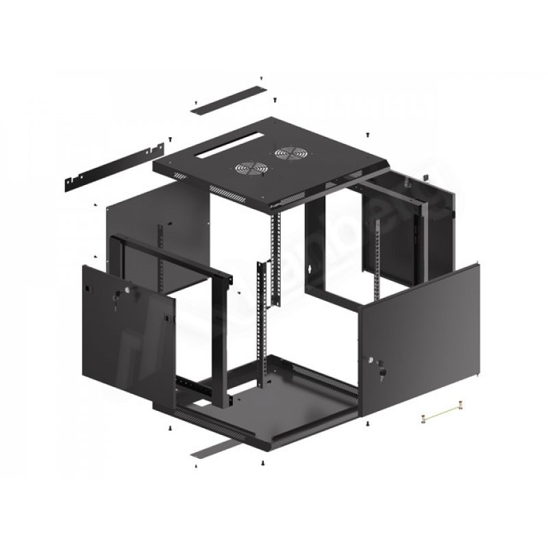 Lanberg WF01-6609-00B étagère 9U Rack monté sur le mur Noir