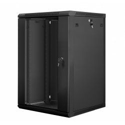 Lanberg WF01-6618-10B rack cabinet 18U Wall mounted rack Black