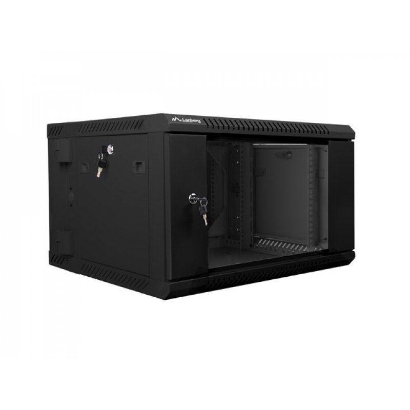 ARMARIO LANBERG MURAL DOBLE SECCION RACK 19" 6U/600X600 FLAT PACK NEGRO