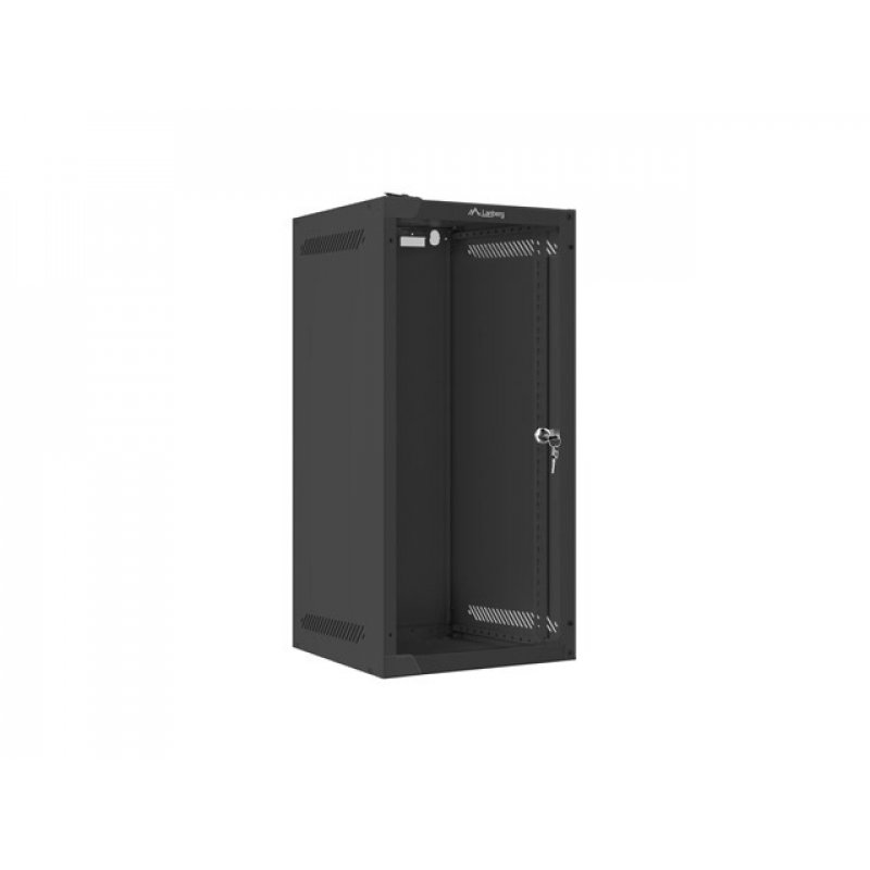 ARMARIO LANBERG MURAL RACK 10" 12U/280X310 FLAT PACK NEGRO PUERTA CRISTAL