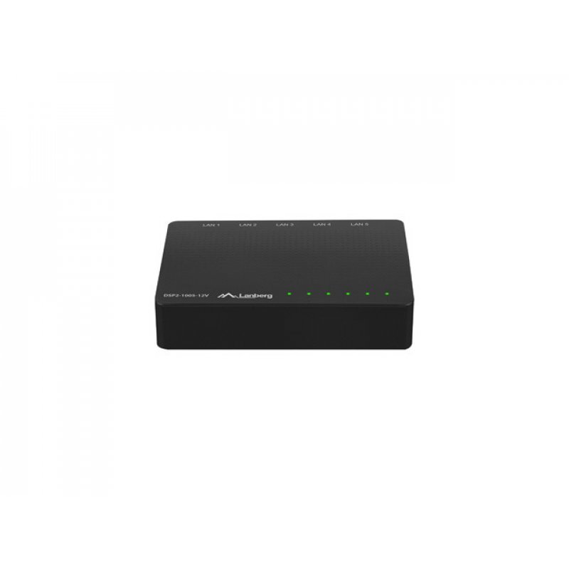 Lanberg DSP2-1005-12V commutateur réseau Non-géré Gigabit Ethernet (10/100/1000) Noir