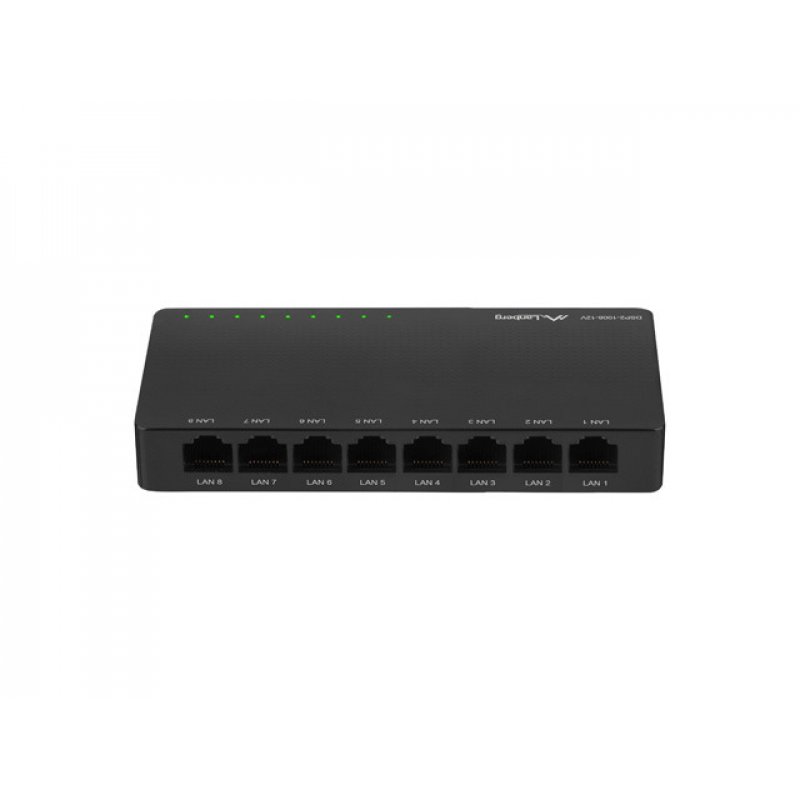 Lanberg DSP2-1008-12V network switch Unmanaged Gigabit Ethernet (10/100/1000) Black