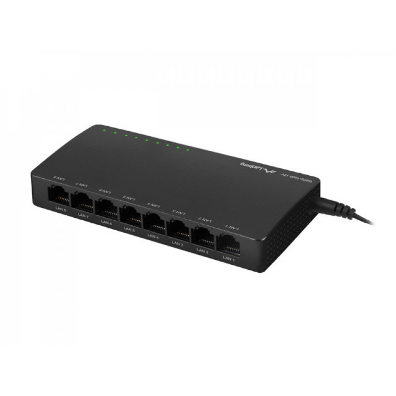 Lanberg DSP2-1008-12V commutateur réseau Non-géré Gigabit Ethernet (10/100/1000) Noir