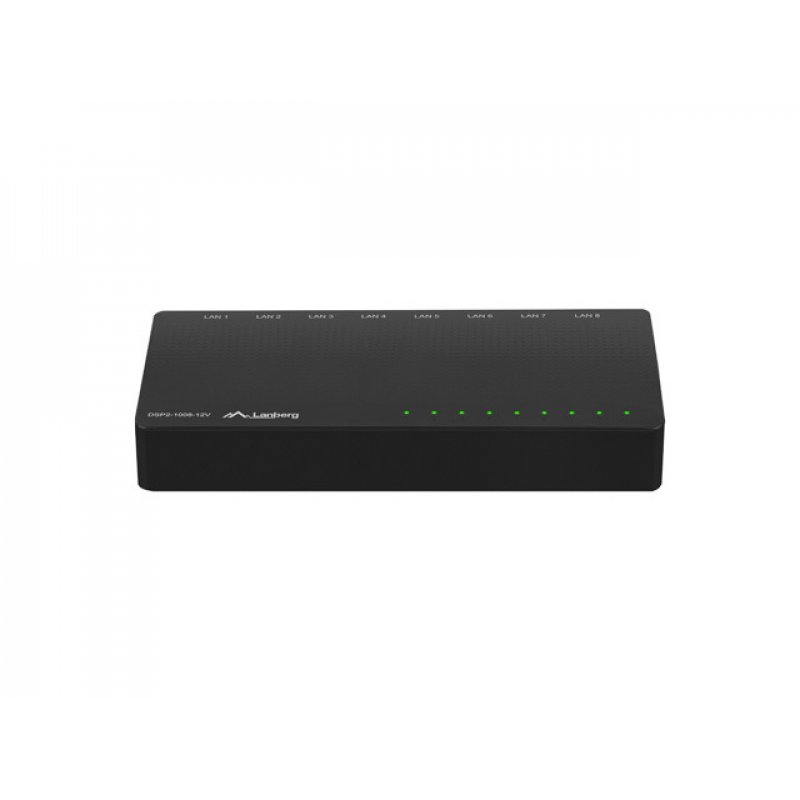 Lanberg DSP2-1008-12V network switch Unmanaged Gigabit Ethernet (10/100/1000) Black