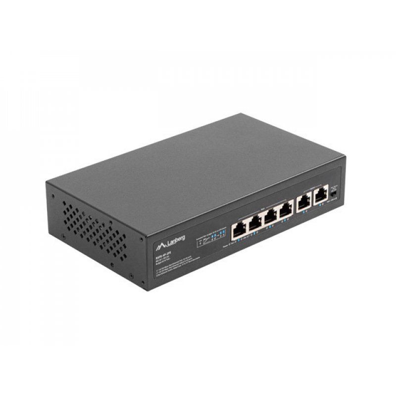 Lanberg RSFE-4P-2FE-60 network switch Unmanaged Fast Ethernet (10/100) Power over Ethernet (PoE) 1U Black