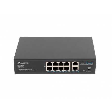 Lanberg RSFE-8P-2GE-120 commutateur réseau Non-géré Gigabit Ethernet (10/100/1000) Connexion Ethernet, supportant