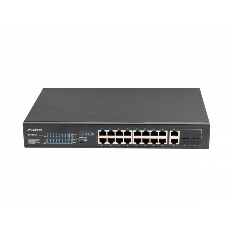 Lanberg RSFE-16P-2C-150 network switch Unmanaged Gigabit Ethernet (10/100/1000) Power over Ethernet (PoE) 1U Black