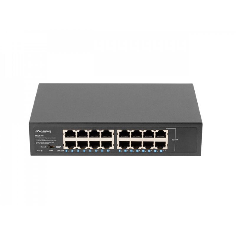 Lanberg RSGE-16 commutateur réseau Non-géré Gigabit Ethernet (10/100/1000) 1U Noir