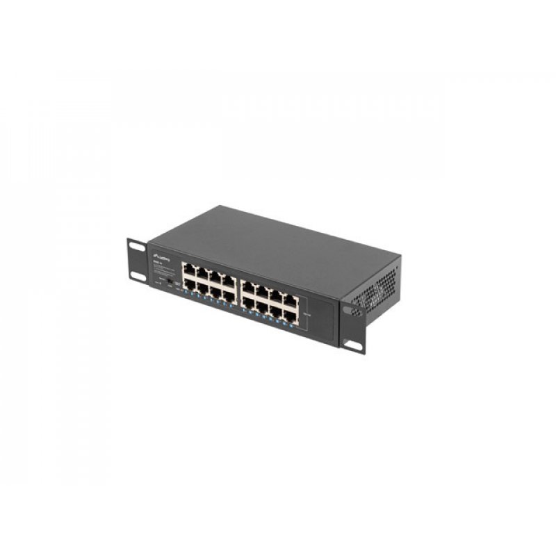 SWITCH LANBERG 16 PUERTOS GIGABIT ETHERNET RACK 10"/19"
