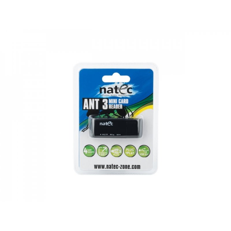 NATEC ANT 3 Mini lecteur de carte mémoire USB 2.0 Noir