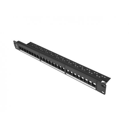 PATCH PANEL LANBERG 24 PUERTOS 1U RACK 19 PARA MODULOS KEYSTONE NEGRO