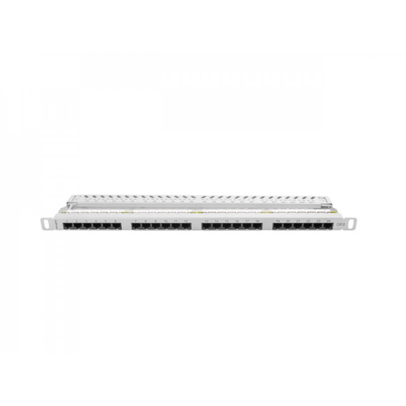 PATCH PANEL LANBERG CAT.6 UTP 24 PUERTOS 0.5U RACK 19 GRIS