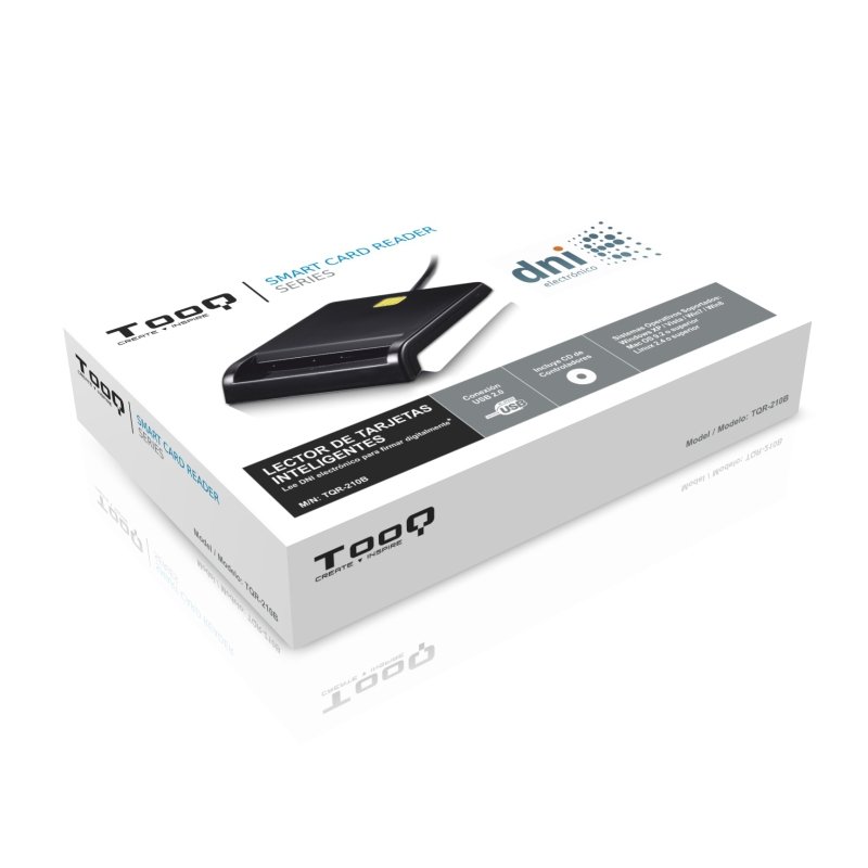 LECTOR TARJETAS EXTERNO TARJETAS INTELIGENTES Y DNIe TOOQ TQR-210B NEGRO