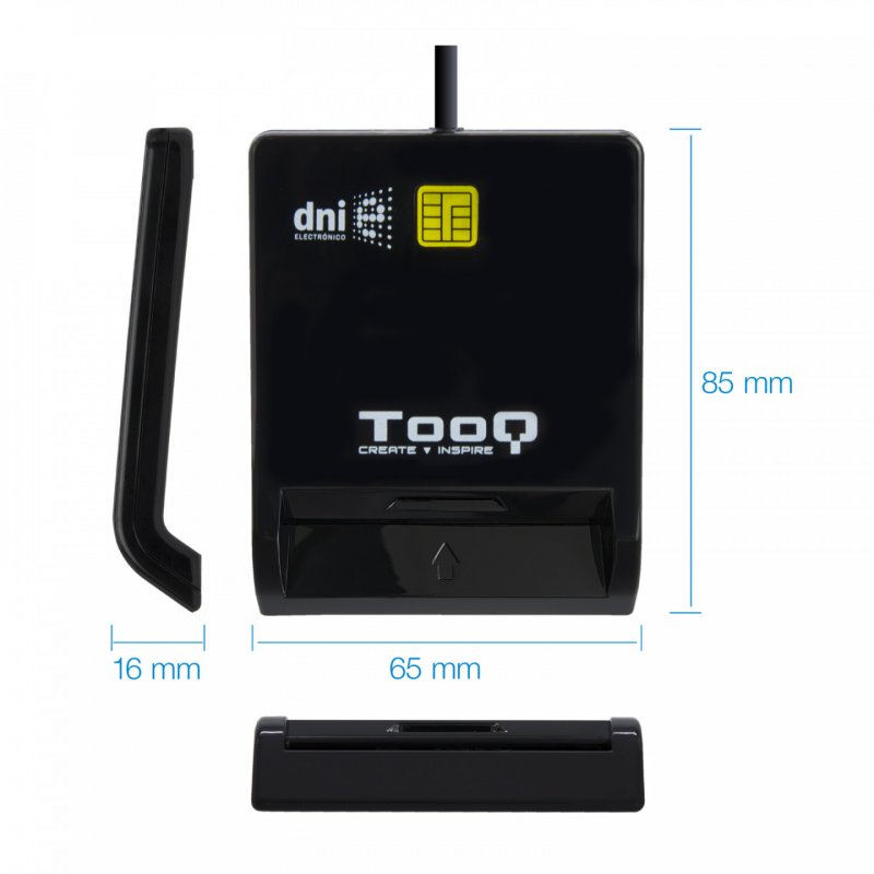 LECTOR DE TARJETAS EXTERNO TOOQ TQR-211B DNIE SIM USB-C NEGRO