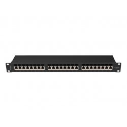 PATCH PANEL 24 PORT 1U 19" CAT.6A FTP BLACK LANBERG