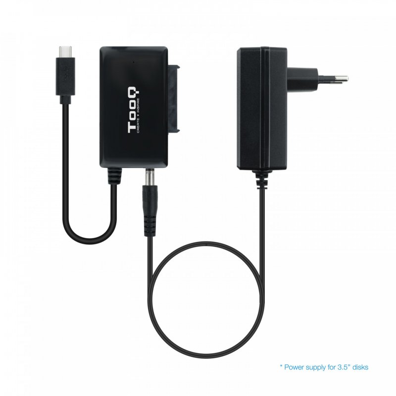 ADAPTADOR USB TOOQ 3.0 USB-C SATA DISCOS DUROS 2.5" Y 3.5" ALIMENTADOR