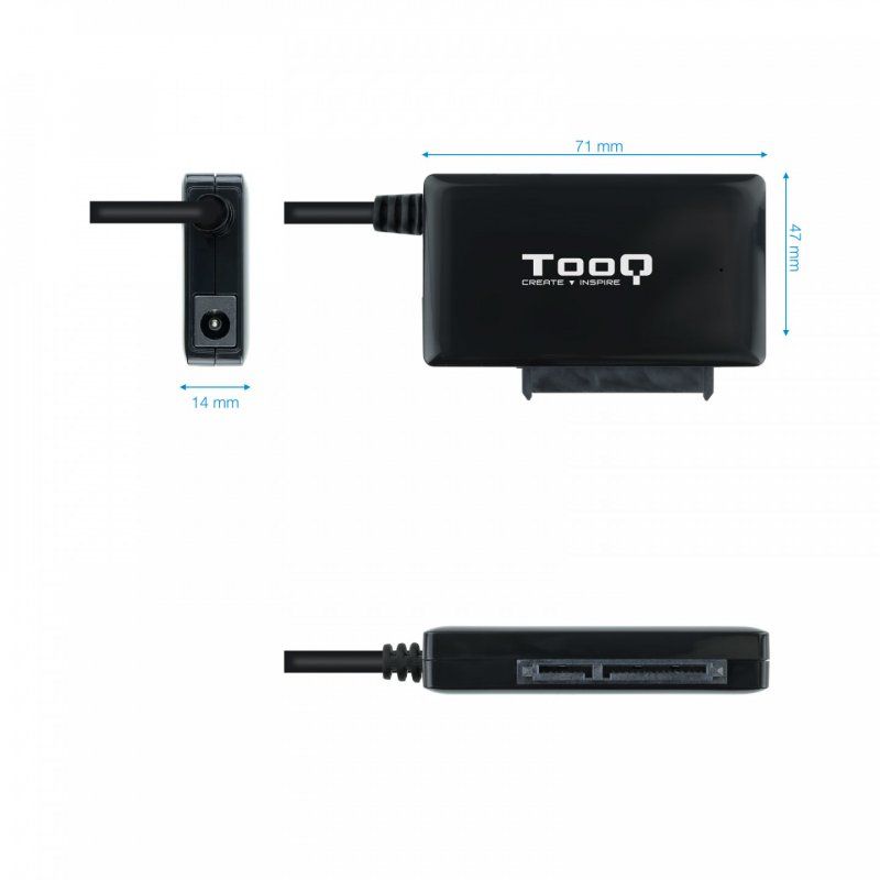 TooQ TQHDA-02C Station d'accueil de disques de stockage USB 3.2 Gen 1 (3.1 Gen 1) Type-C Noir
