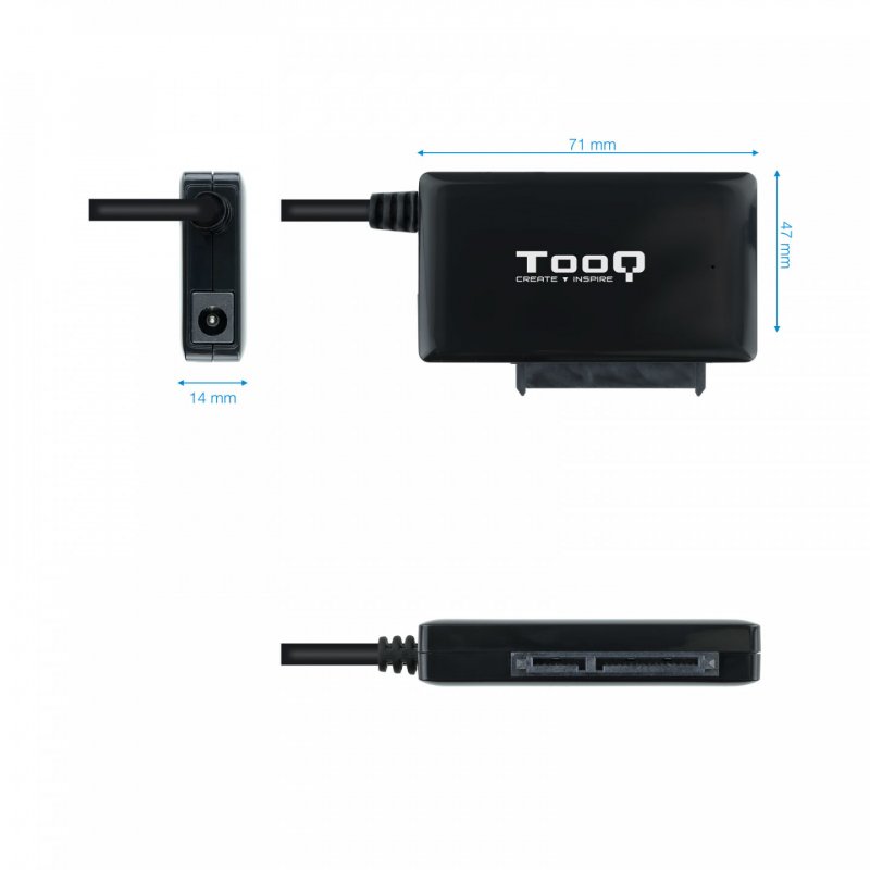 TooQ TQHDA-02C storage drive docking station USB 3.2 Gen 1 (3.1 Gen 1) Type-C Black