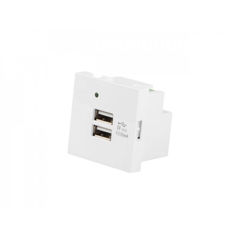 ROSETA PARED LANBERG 230V 2 X USB 5V 2.1A BLANCO