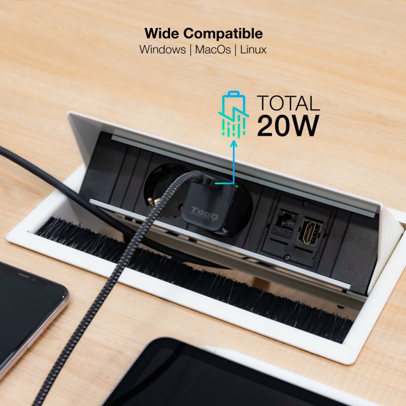 TooQ TQWC-PD20 chargeur d'appareils mobiles Universel Noir Secteur Charge rapide Intérieure