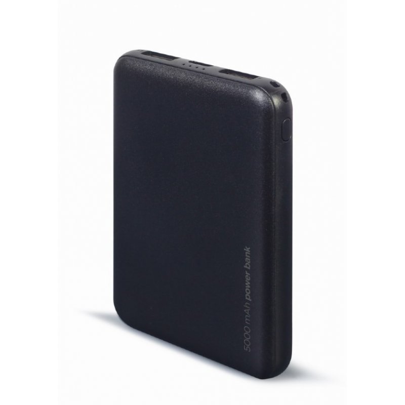 POWERBANK GEMBIRD 5000mAh 1x microUSB A 2x USB-A NEGRO