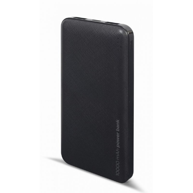 POWERBANK GEMBIRD 10000mAh 1x microUSB A 2x USB-A NEGRO