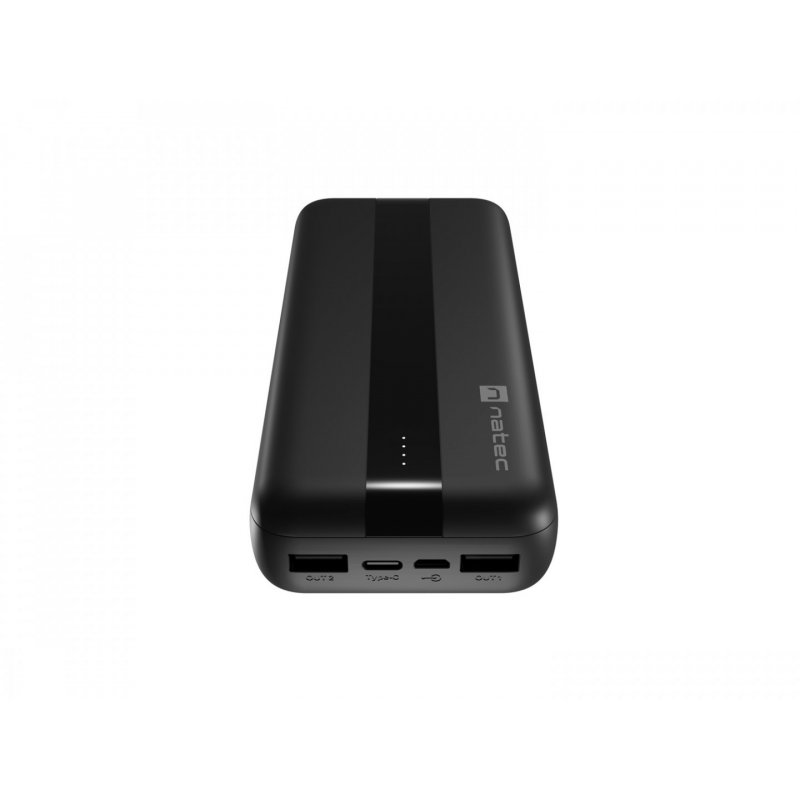 POWER BANK NATEC TREVI 20.000 mAh 2xUSB 2.1A 1xUSB-C NEGRO