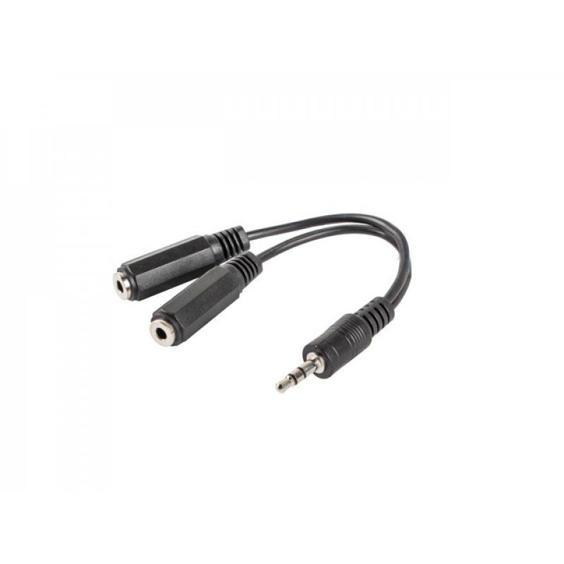 Lanberg AD-0024-BK audio cable 0.1 m 3.5mm 2 x 3.5mm Black