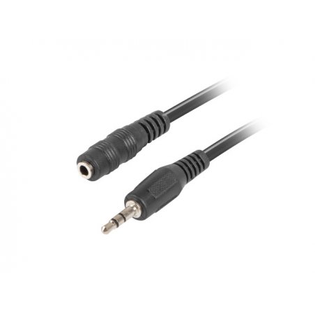 CABLE ESTEREO LANBERG JACK 3.5 MM MACHO/JACK 3.5MM HEMBRA 5M NEGRO