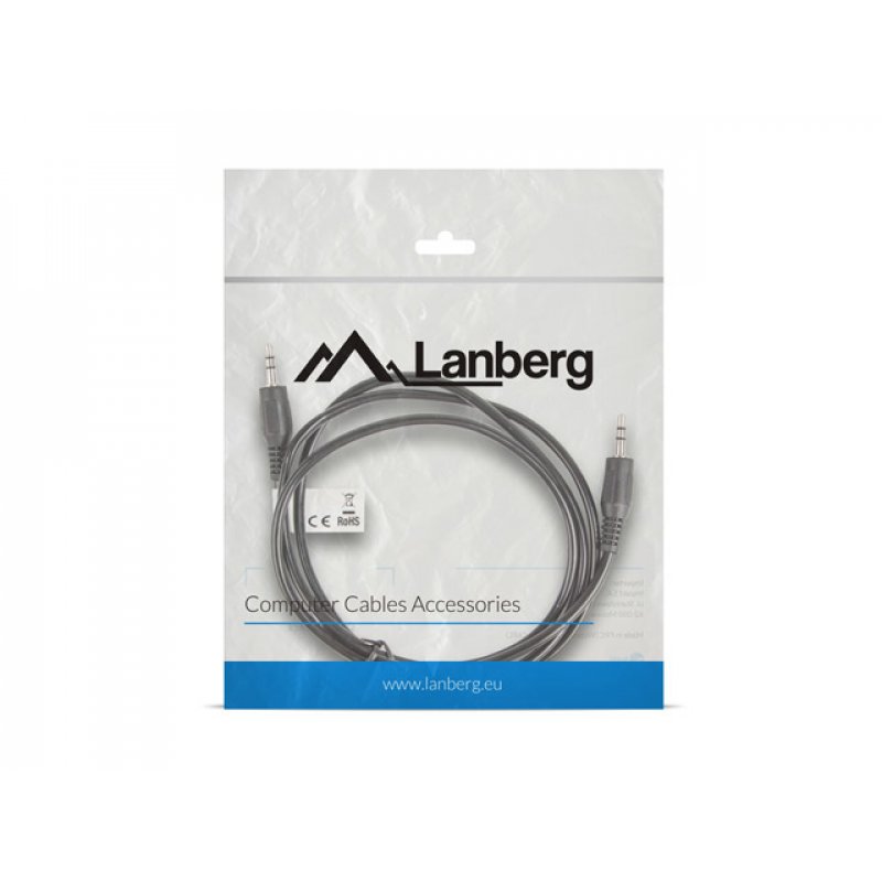 CABLE ESTEREO LANBERG JACK 3.5MM MACHO/JACK 3.5MM MACHO 1.2M NEGRO