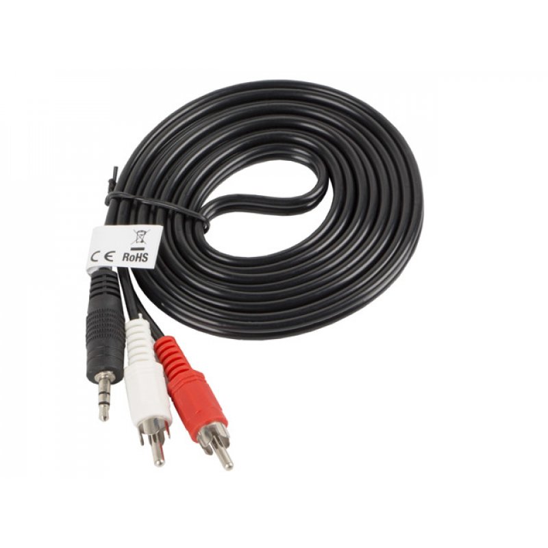 CABLE ESTEREO LANBERG JACK 3.5MM/2X RCA MACHO 2M