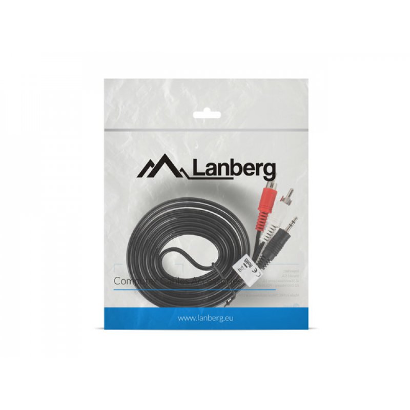 Lanberg CA-MJRC-10CC-0020-BK audio cable 2 m 3.5mm RCA Black, Red, White