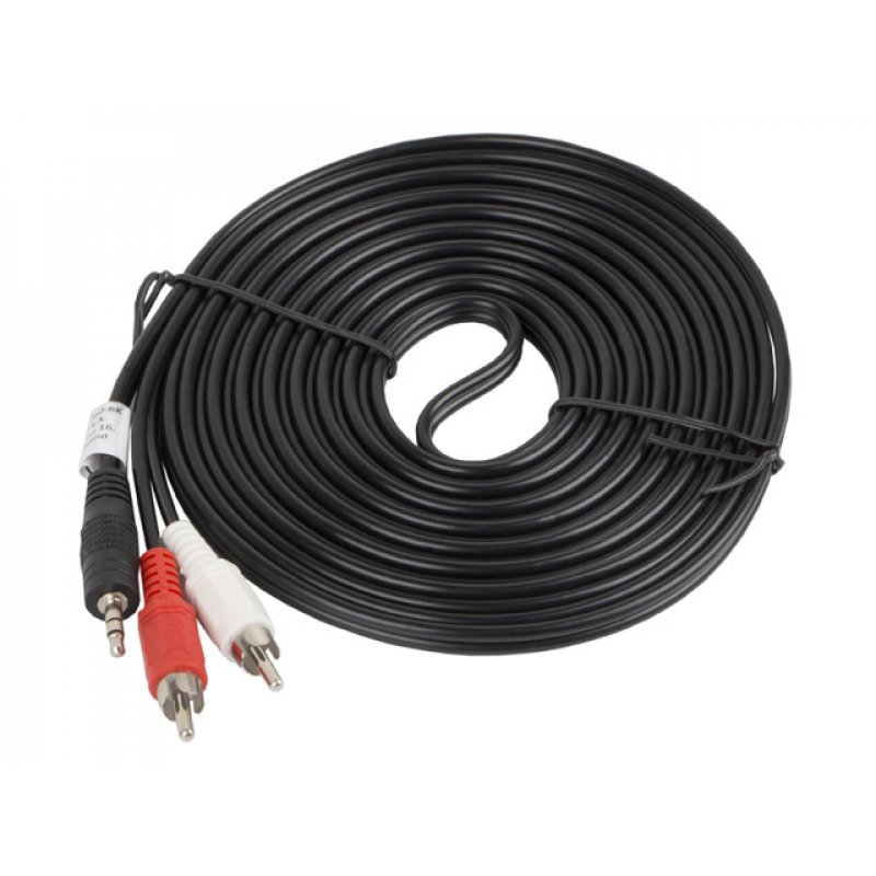 CABLE ESTEREO LANBERG JACK 3.5MM/2X RCA MACHO 5M