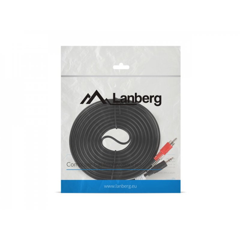 CABLE ESTEREO LANBERG JACK 3.5MM/2X RCA MACHO 5M