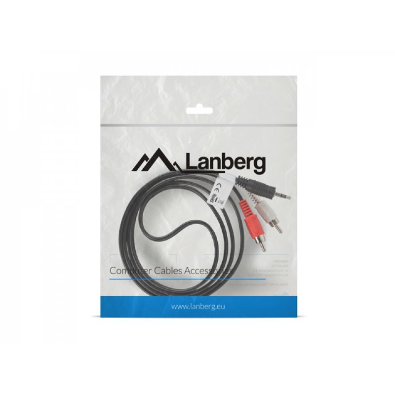 Lanberg CA-MJRC-10CC-0015-BK câble audio 1,5 m 3,5mm 2 x RCA Noir