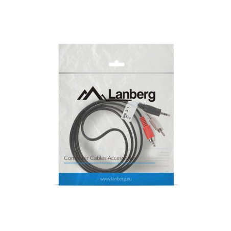 Lanberg CA-MJRC-10CC-0015-BK câble audio 1,5 m 3,5mm 2 x RCA Noir