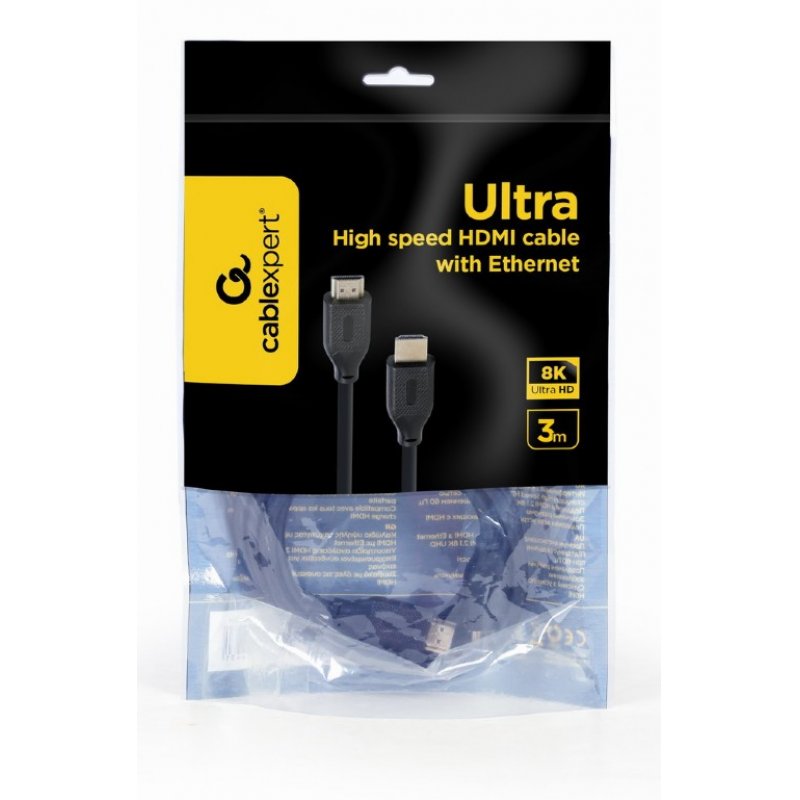 CABLE HDMI GEMBIRD MACHO MACHO V2.1 8K ULTRA ALTA VELOCIDAD 3M