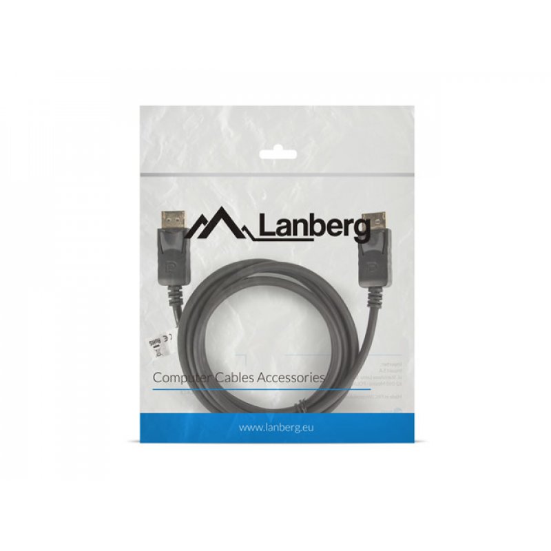 CABLE DISPLAYPORT LANBERG MACHO MACHO 4K NEGRO 1.8M