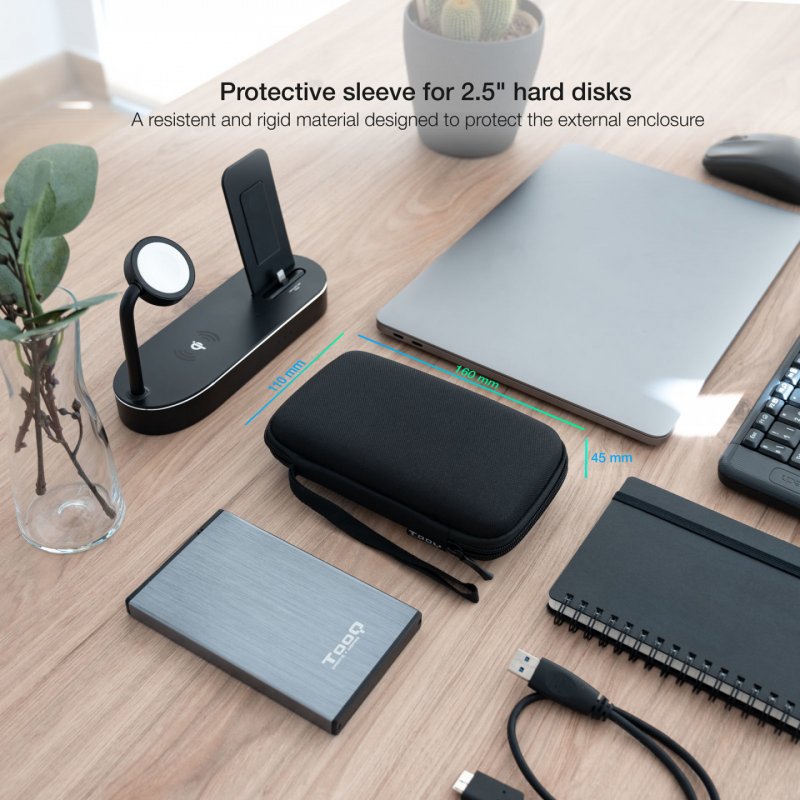 TooQ TQBC-E2503B storage drive case Sleeve case Black