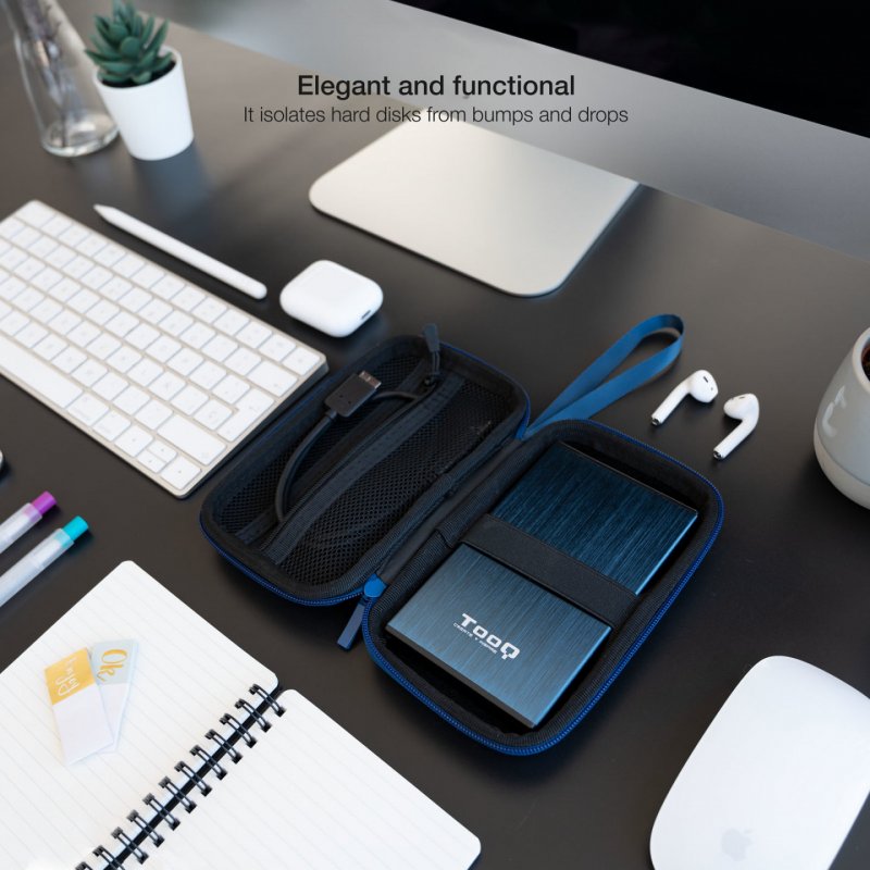 TooQ TQBC-E2503PB storage drive case Sleeve case Navy