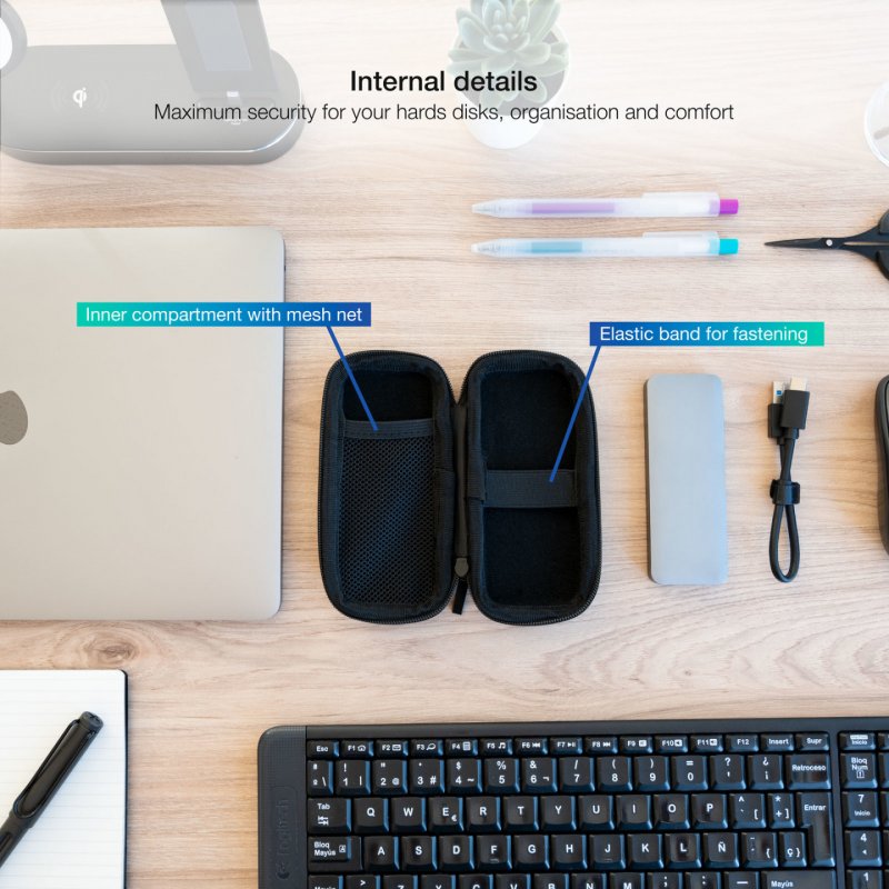 TooQ TQBC-M201B storage drive case Sleeve case Black