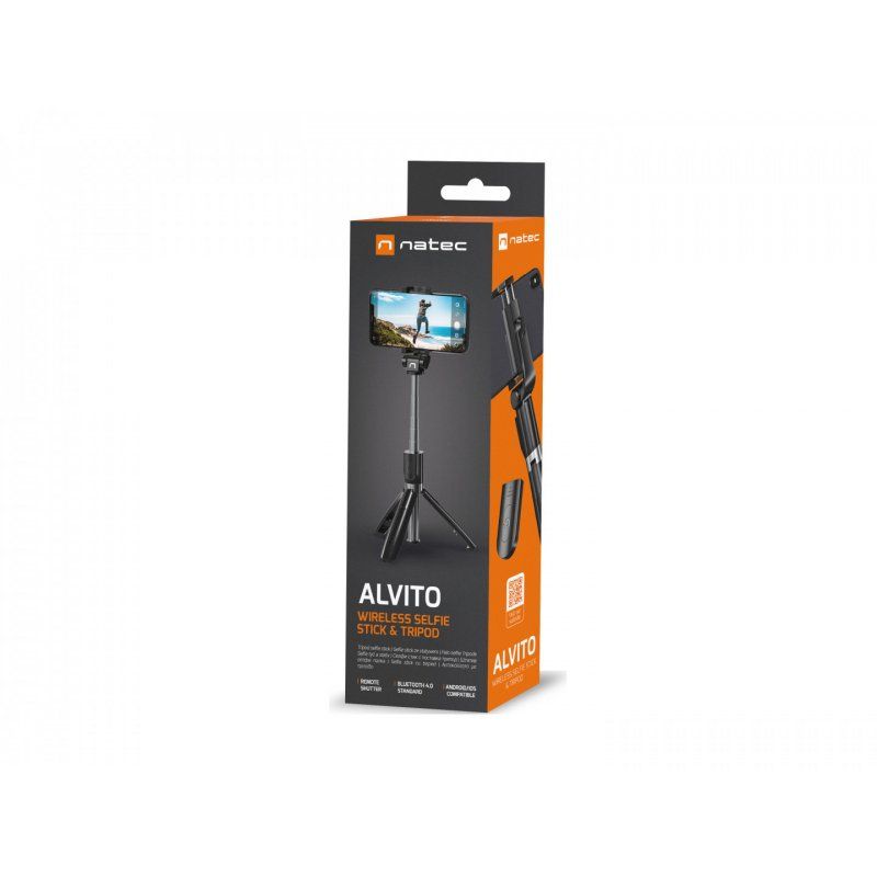 NATEC Alvito bâton support pour selfies Smartphone Noir