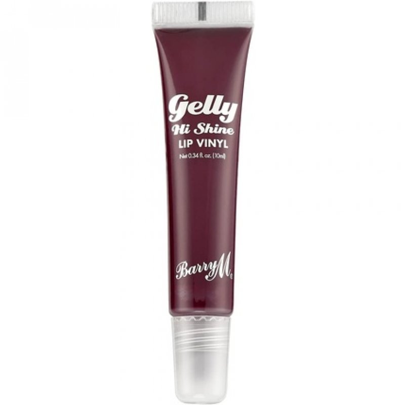 Barry M Gelly Hi Shine Lip Vinyl Gloss Alluring Deep Cherry Red Glossy Finish 10ml