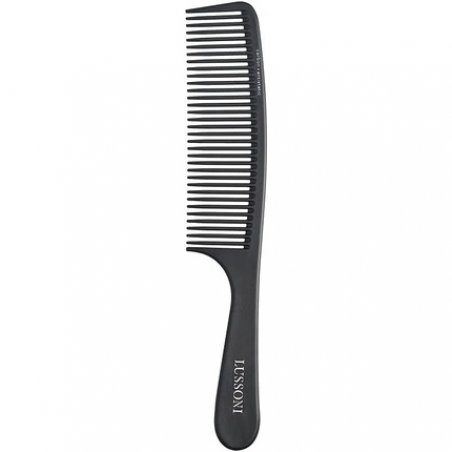T4B LUSSONI Carbon Anti-Static and Break-Resistant Handle Comb with Wide Teeth for Thin and Thick Hair 404