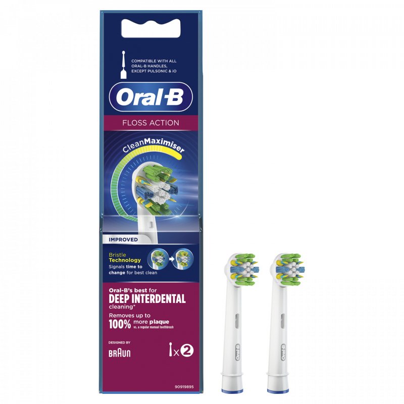 Oral-B FlossAction 80338475 toothbrush head 2 pc(s) White