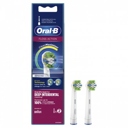 Oral-B FlossAction 80338475 toothbrush head 2 pc(s) White
