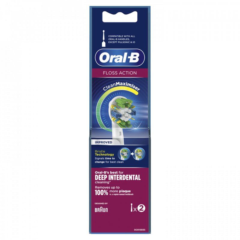 Oral-B FlossAction Brush Heads with CleanMaximiser Technology