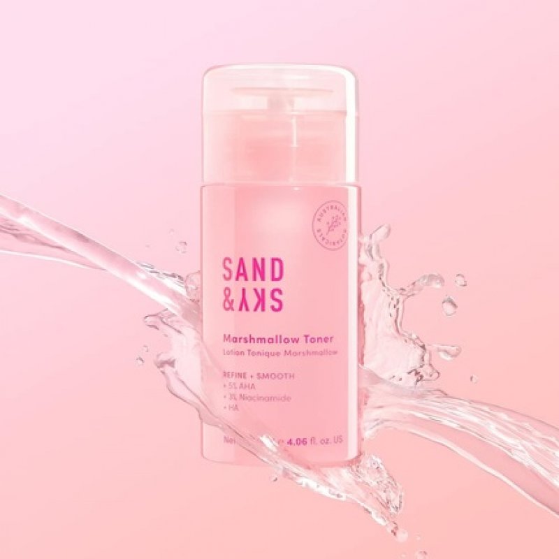 Sand & Sky Marshmallow Toner Hydrating Exfoliating Facial Toner to Brighten Skin Pore Tightening Minimizing Redness