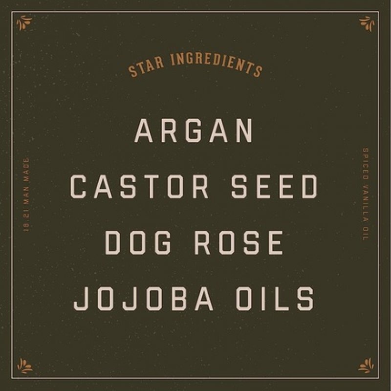 18.21 Man Made Hair Skin and Beard Oil for Men Spiced Vanilla - 50ml